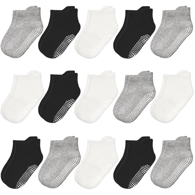 ARERWA Stoppersocken Kinder Rutschfeste Socken 15 Paar ABS Rutschsocken Kinder Antirutsch Socken
