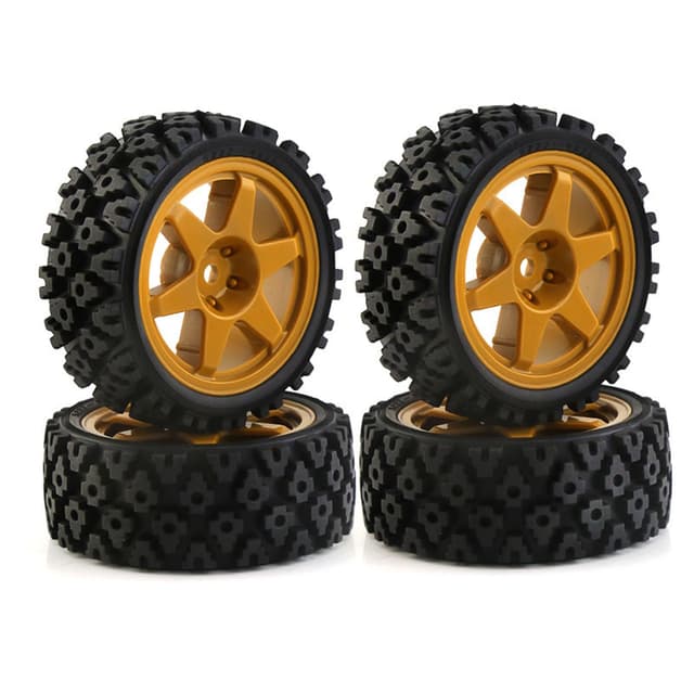 🚗 4 Stück 1/10 On Road Räder und Reifen für RC Rallye Auto 🏁