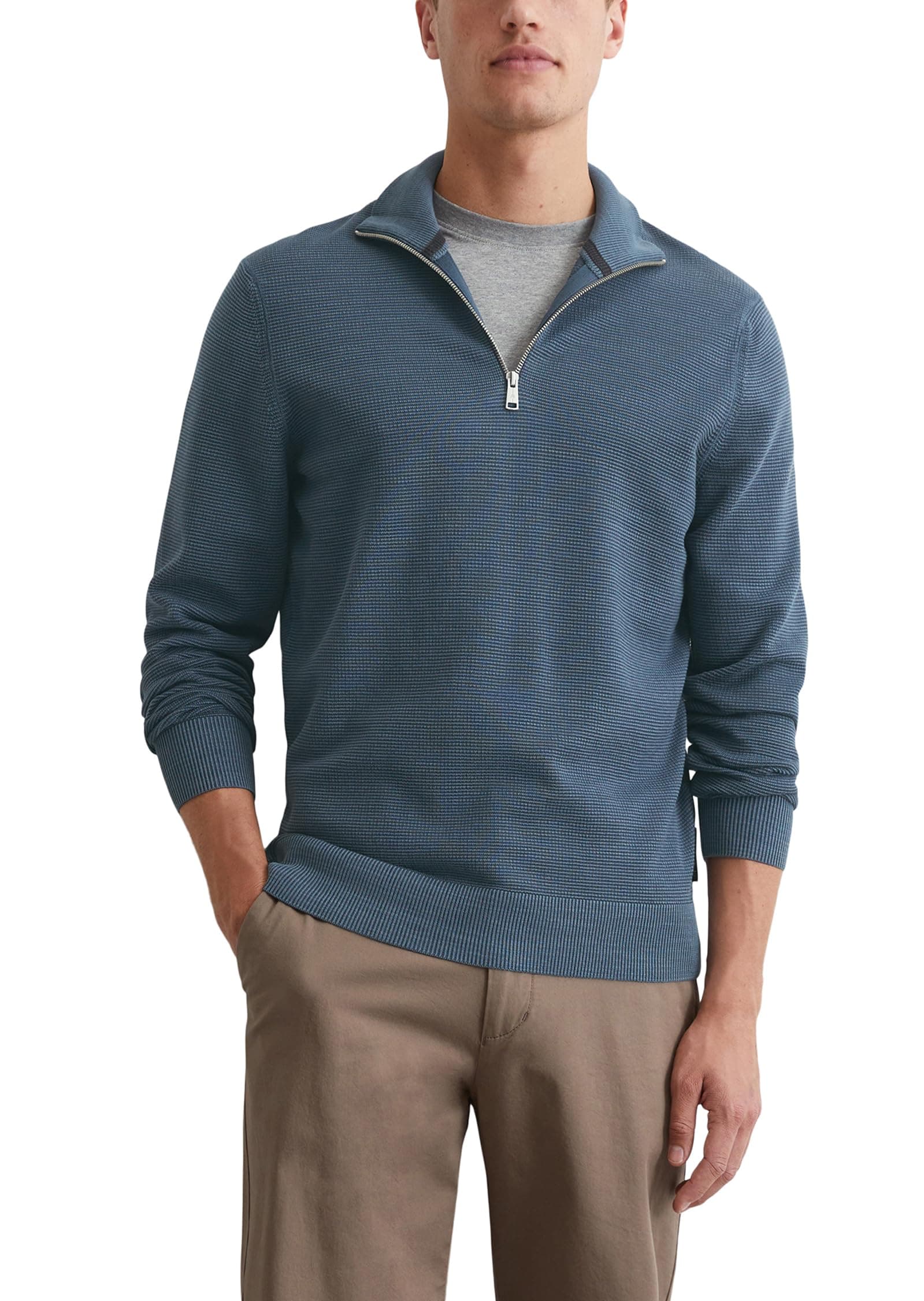 🌟 Angebot: Marc O'Polo Herren Strickpullover aus Bio-Baumwolle mit Reißverschluss S 849