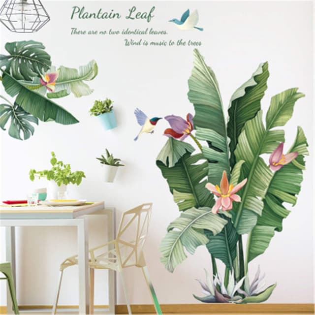 🌿🌴 SWECOMZE Wandtattoo Pflanze Tropische Verlässt Wandsticker 🌿🌴