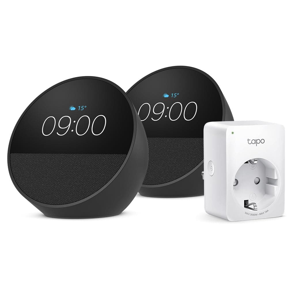 🌟 Echo Spot & Tapo P100MA WLAN-Steckdose Bundle - Smart Home-Einsteigerpaket Schwarz