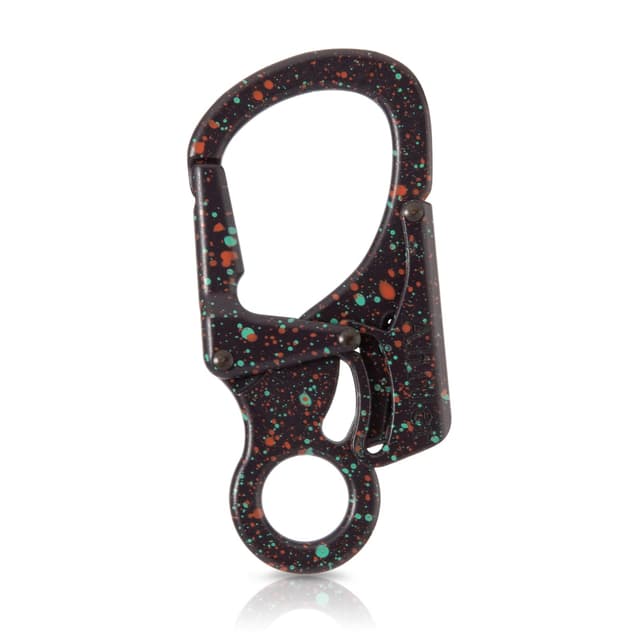 🔑 Ahiller Karabiner Schlüsselring Clip, 3 Zoll Zinklegierung Doppelte Verriegelung Schlüsselbund 🌿🧡🖤