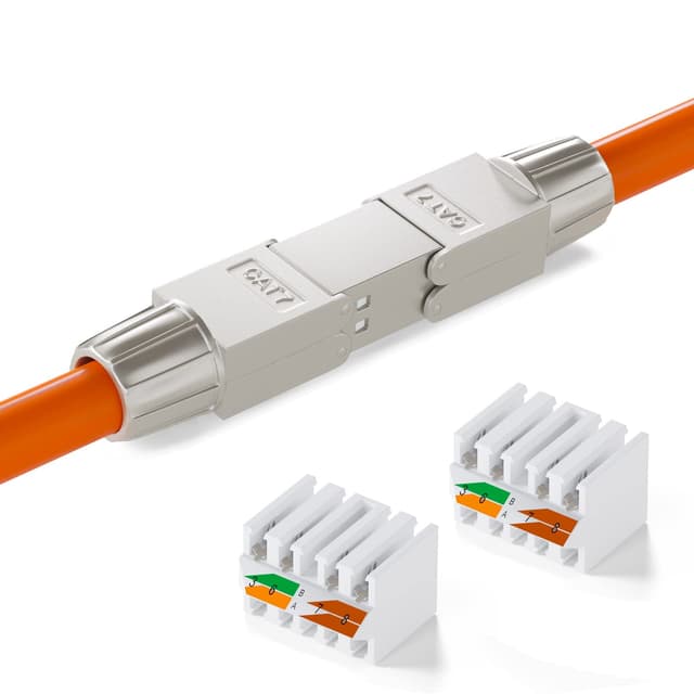 🔌🌐 HB-DIGITAL 1x CAT 7 LSA werkzeugloser Netzwerkkabel Verbinder CAT 7 STP feldkonfektionierbare Kupplung Adapter Verlängerung für LAN Verlegekabel Ethernet Installationskabel 1 Stück 🌐🔌