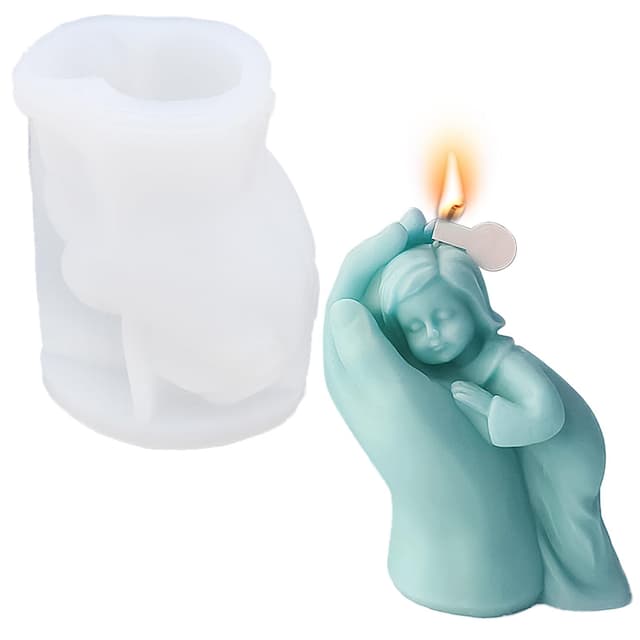 OVBOVA 3D-Silikon-Kerzenform Baby in Hand Silikonform 🕯️👶