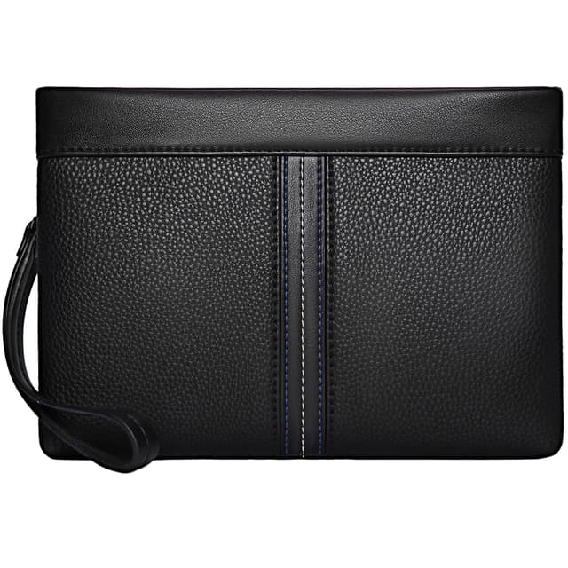 Eshow Handgelenktasche Herren, Handtasche klein, Geldbörsentasche aus PU Leder, Clutch Tasche mit Kartenfach Herrenhandtasche für Reisen, Arbeit, Alltag Blau 115 🎒