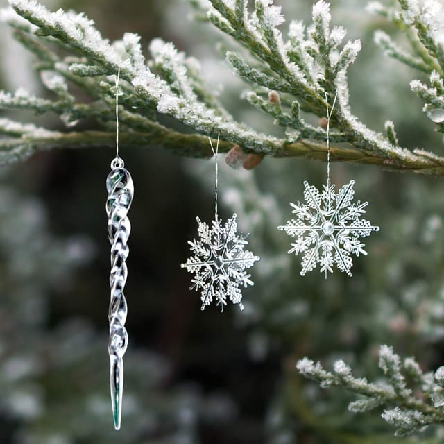 🎄🌨️ Naler 30-teilig Schneeflocken Eiszapfen Weihnachtsdeko Christbaumschmuck 🌨️🎄