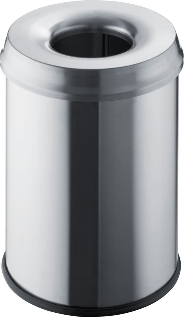 🔥🗑️ helit H2515400 - Sicherheitspapierkorb mit Löschkopf „the guardian“ 15 Liter, Edelstahl 15 Liter Edelstahl 🛡️