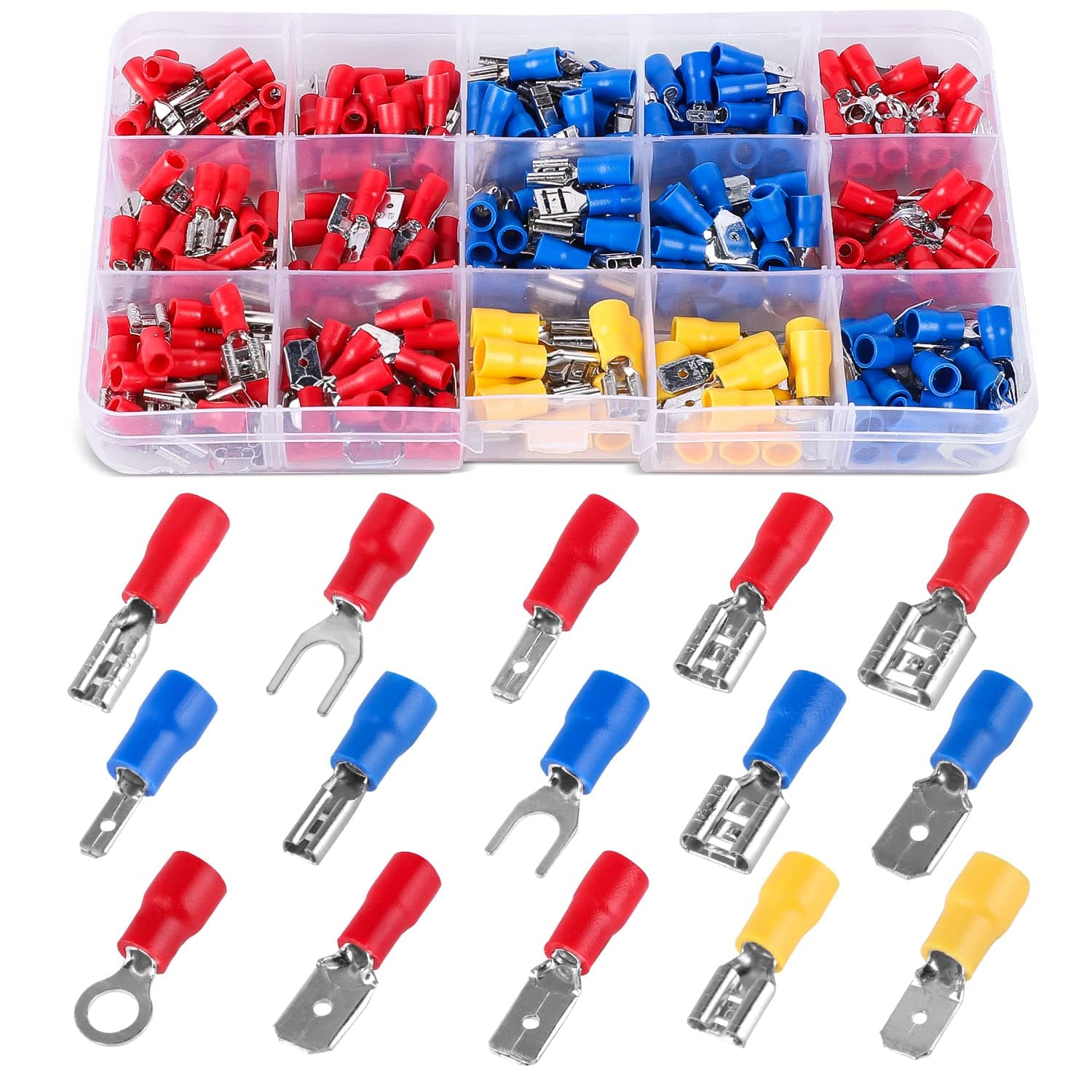 🔥 320 Stück Kabelschuhe Set - Crimp Terminal Flachstecker und Gabelkabelschuhe Steckverbinder