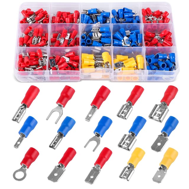 🔥 320 Stück Kabelschuhe Set - Crimp Terminal Flachstecker und Gabelkabelschuhe Steckverbinder