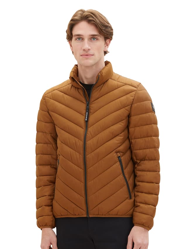 🧥 TOM TAILOR Herren Lightweight Steppjacke mit Stehkragen M 25985 - Deep Cognac 🧥