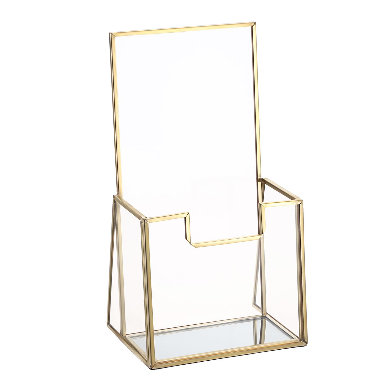 🌟 SUMTree Golden Prospekthalter - Broschürenständer für Büro, Theke, Hotel, Shop 🌟