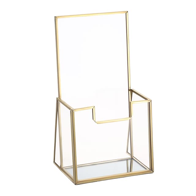 🌟 SUMTree Golden Prospekthalter - Broschürenständer für Büro, Theke, Hotel, Shop 🌟