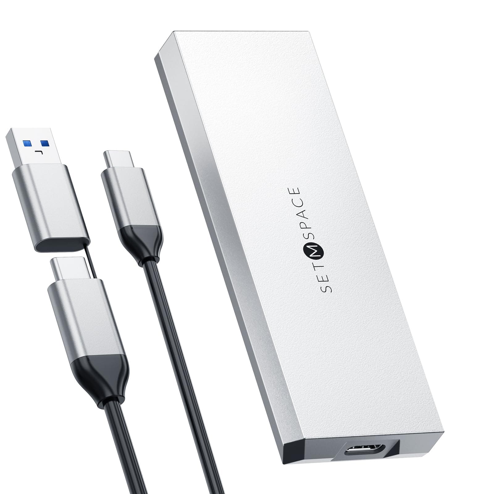 SETMSPACE 10Gbps M.2 SSD Gehäuse - Silber M.2 Gehäuse d'argent