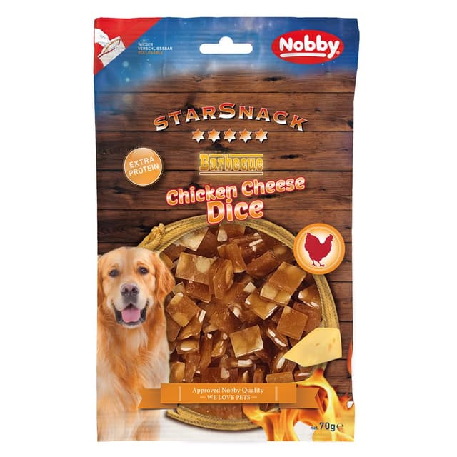 🌟 Mega Deal! Nobby StarSnack Barbecue Chicken/Cheese Dice ca. 70 g 🌟