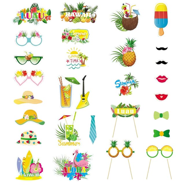 🌺 GAROMIA Hawaii Fotorequisiten Sommer Photo 39 Stück 📸🌴