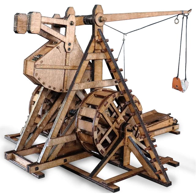 🏰 Holzpuzzle: Mittelalterliches Trebuchet-Modell 🏹