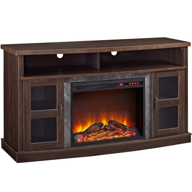 Gemütliche Ameriwood Barrow Creek Kamin-TV-Konsole 60" Espresso 📺🔥