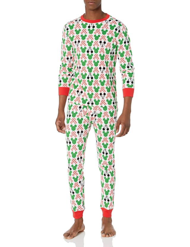 Amazon Essentials Disney | Marvel | Star Wars Herren Eng anliegende Schlafanzug-Sets M Mickey Holiday - Herren Snug-fit 🌟