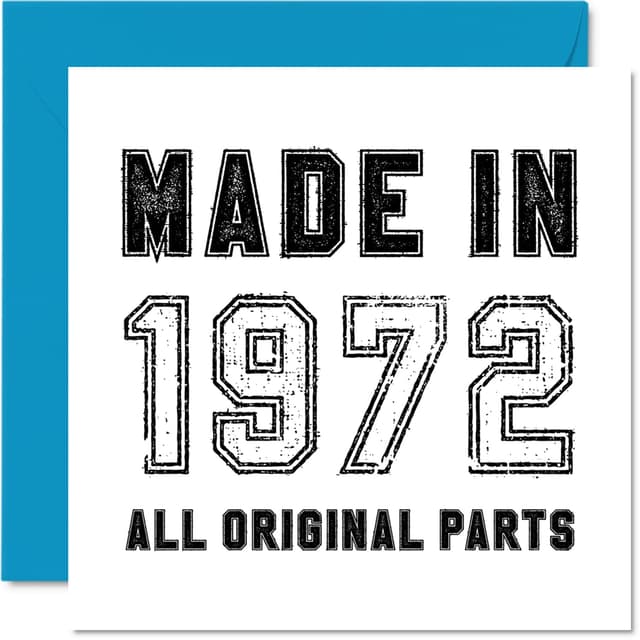 51. Geburtstagskarte Made in 1972 🎉