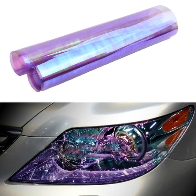 🚗🌈 NEWL Selbstklebende Auto-Tönung, Chrom, Chamäleon-Scheinwerfer, Rücklicht, Nebelscheinwerfer, Vinyl, 30,5 x 121,9 cm (Chamäleon-Violett) - Jetzt für 7.19€!