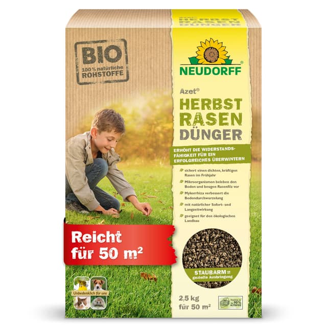Neudorff Azet HerbstRasenDünger 🌿🌱💪 - Organischer Bio-Dünger für 50 m²