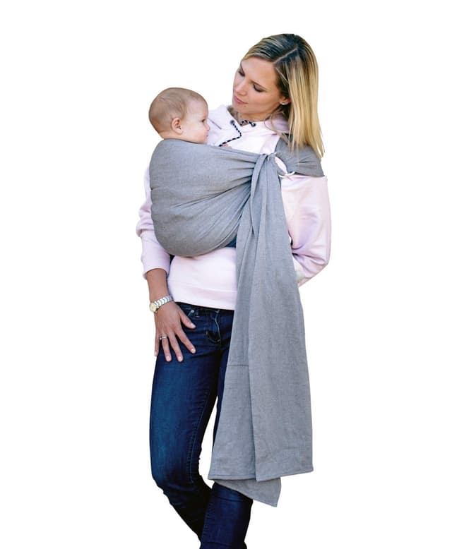 👶🏼🎉 SUPER ANGEBOT: AMAZONAS Babytragetuch ohne Knoten Ring Sling Grey 180 cm