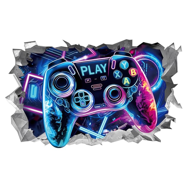 🎮 HENGBIRD 3D Wandaufkleber | Wandtattoo Kinderzimmer Junge | Gamepad Graffiti Controller Poster