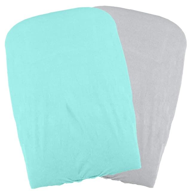 👶🛍️ DOMIVA Set mit 2 Wickelauflagenbezügen, Aqua/Perle, Grün, 2 Stück - Sonderangebot!