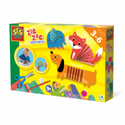 🎨🦒 SES Creative 14026 Zick-Zack-Origami-Tiere, Transparent, Youth Large / 11-13 🦓🎨