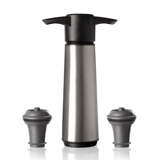🍷🔒 Vacu Vin Weinpumpe Edelstahl mit 2 Stopfen, grau, 3,6x 7,5x 12,5 cm - Deal!
