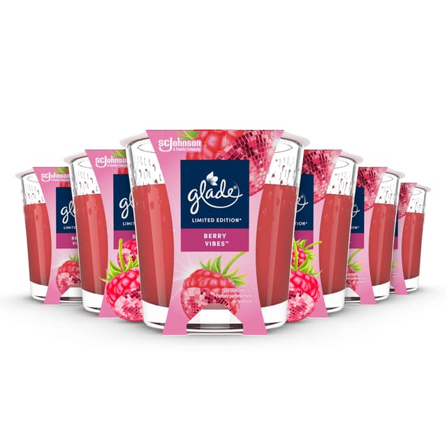 🕯️🍓🌿 Glade Duft-Kerze im Glas, 6er Pack, Berry Vibes