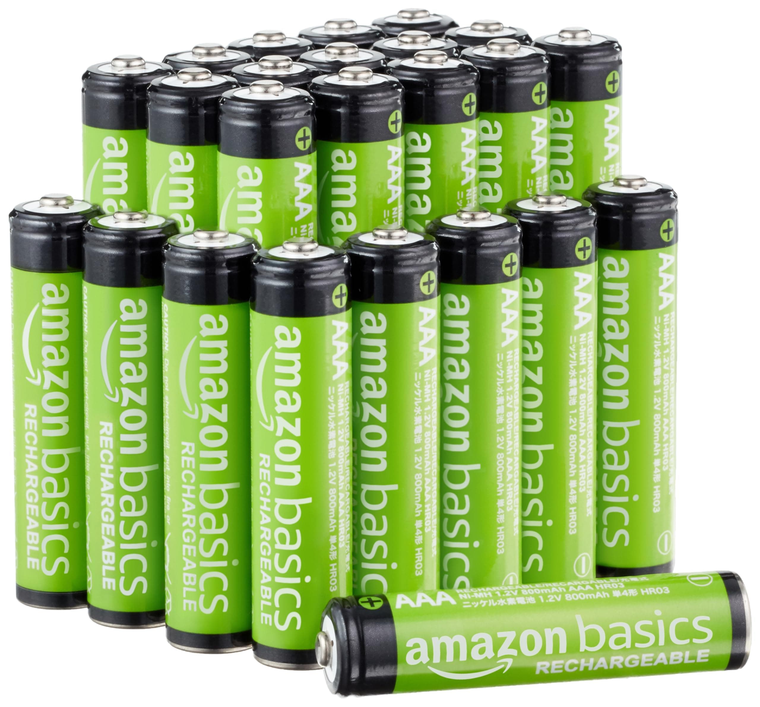 🔋 Amazon Basics AAA-NiMH-Akkus, wiederaufladbar, 800 mAh, 24 Stück - Angebot