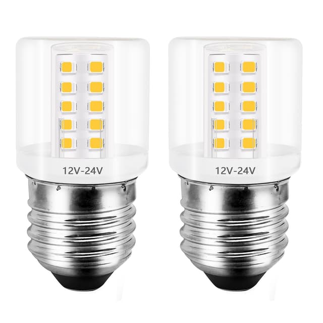 🌞🚐⛵ Wossluck 12V E27 LED Warmweiss 3W 12V-24V AC/DC 30W Ersatz 2er Pack 2 Stück