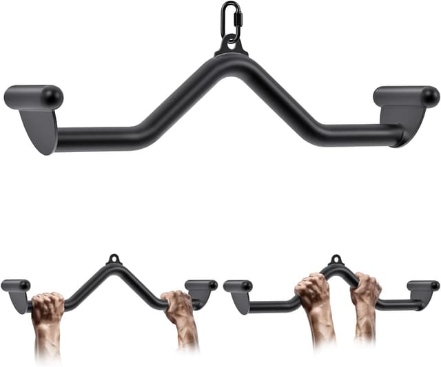 SELEWARE 61.0 cm Multi-Grip Latzugstange 🏋️‍♂️ - Langlebiger legierter Stahl, ergonomischer Griff, vielseitige Kabelmaschinenbefestigung