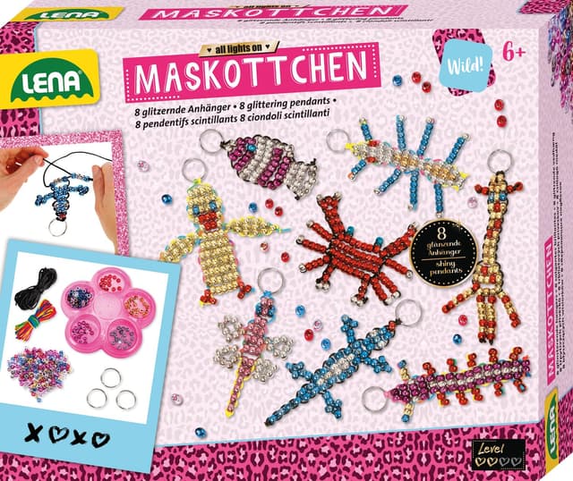 🎨 Lena 42690 Maskottchen groß - Lena Maskottchen Perlentiere Bastelset ab 6 Jahren