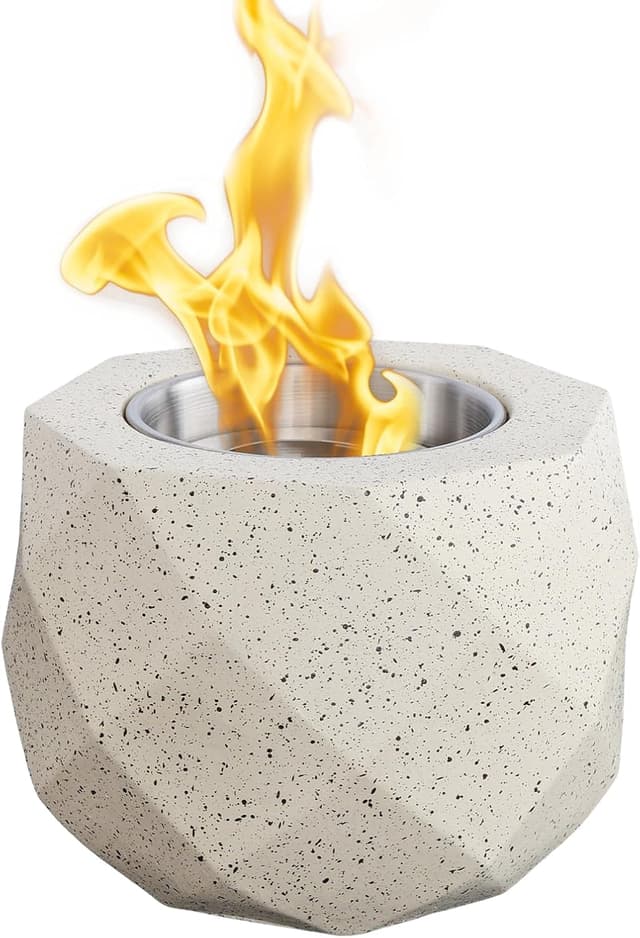 Bioethanol Tischkamin aus Beton 🌿🔥 Hochwertiges Design & Sicherheit 🔒 Tragbar & Stilvoll 🌞 Perfektes Geschenk