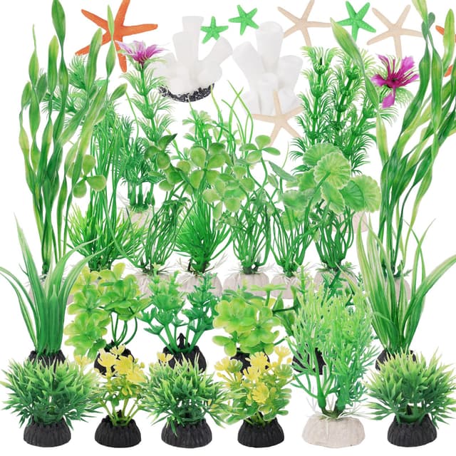 Adiwo Aquarium Pflanzen Deko - Künstliche Wasserpflanzen Set 🐠