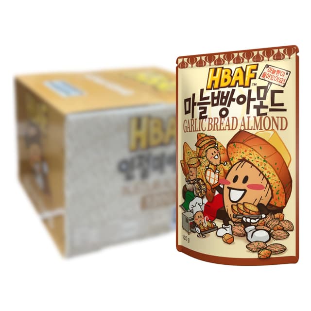 🌰🧄 HBAF - Mandel mit Knoblauchbrot Geschmack - 20 X 120 GR - Multipack 🧄🌰