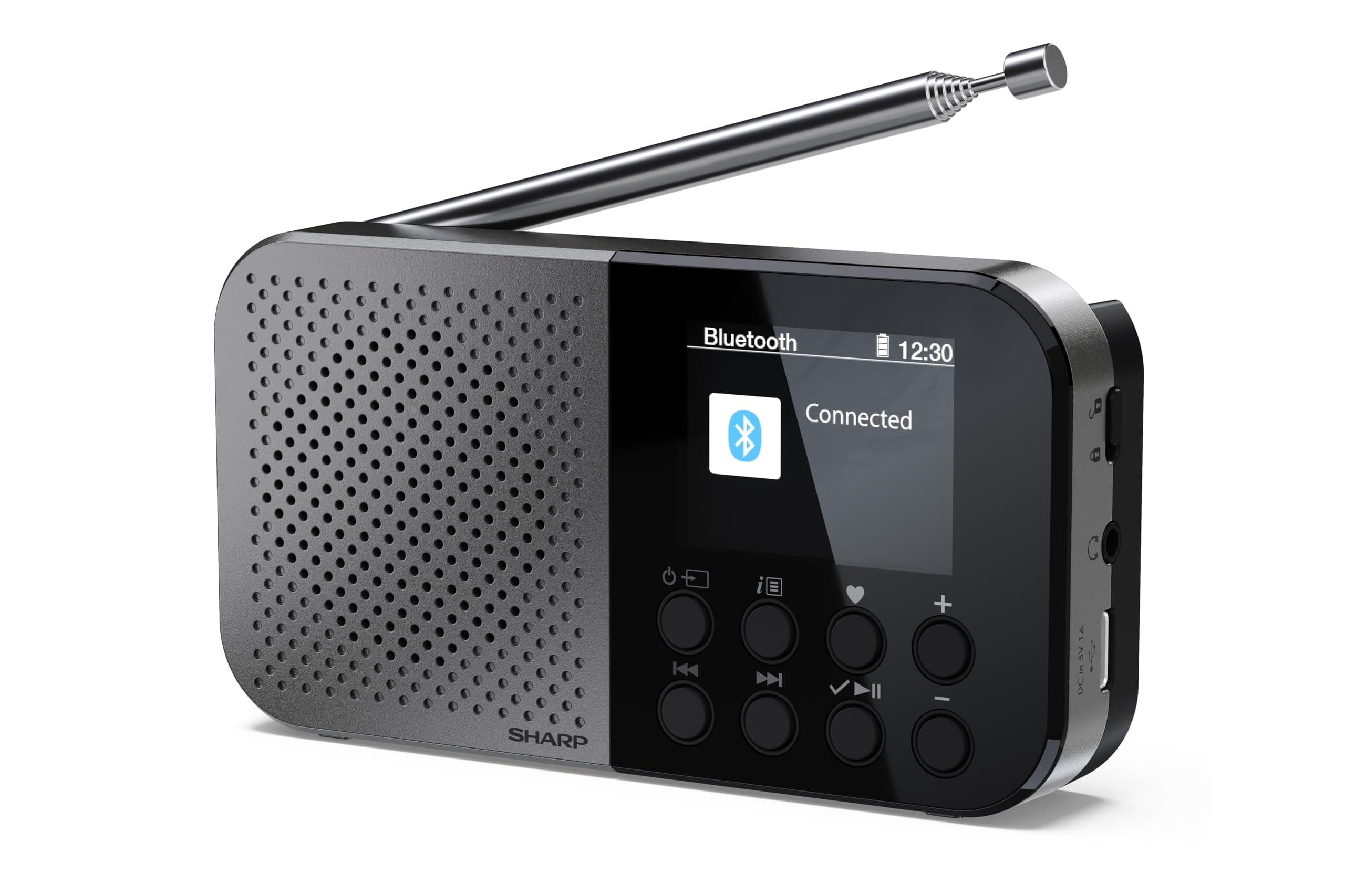 📻 SHARP DR-P520(GY) Tragbares Digitalradio (DAB/DAB+/FM mit RDS, USB, Bluetooth 5.3) Speicher für 120 Sender, 3,5mm Klinke, Wecker-Funktion, Grau/Schwarz Angebot!