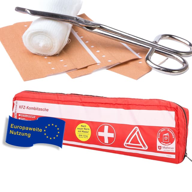 🚑 Cartrend Kombitasche, rot, DIN 13164 | Malteser Erste-Hilfe-Sofortmaßnahmen 🆘
