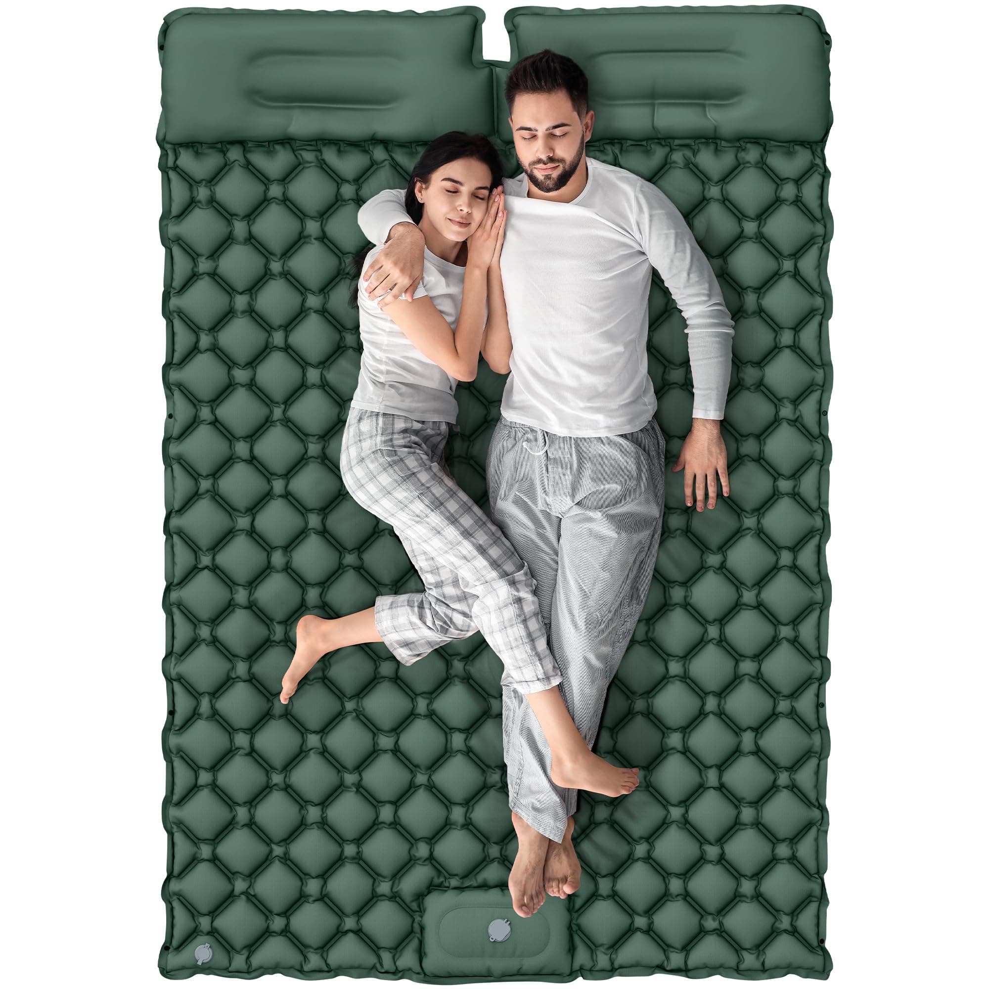 YITAHOME Isomatte Selbstaufblasend 2 Personen 195x120 Ultraleichte Camping Luftmatratze mit Eingebaute Pumpe und Kissen 🏕️