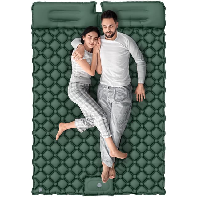 YITAHOME Isomatte Selbstaufblasend 2 Personen 195x120 Ultraleichte Camping Luftmatratze mit Eingebaute Pumpe und Kissen 🏕️