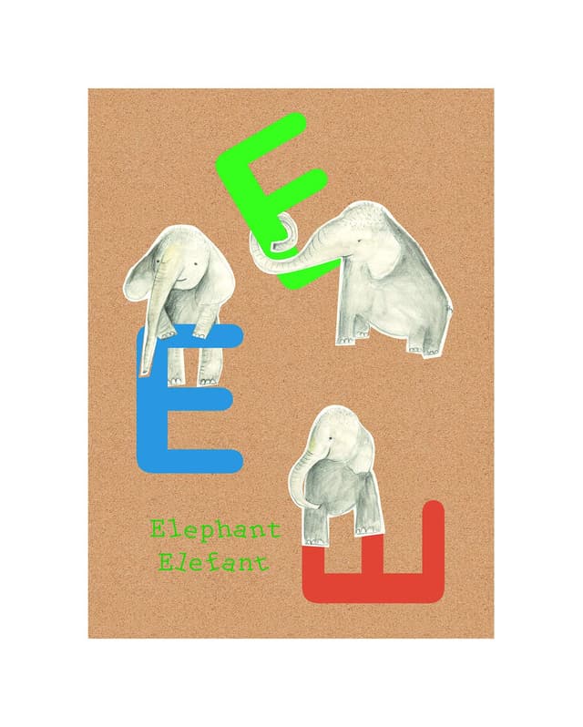 🌟 ABC Animal E Wandbild für Kinderzimmer | Poster 40x50 cm | Kunstdruck ohne Rahmen