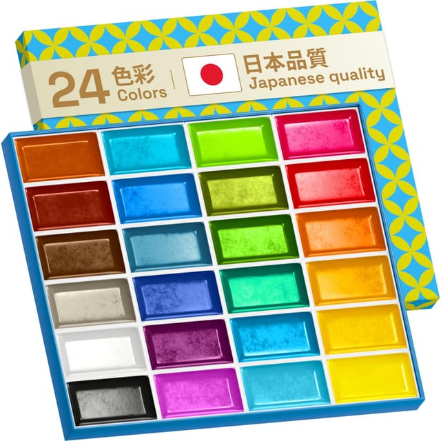 🎨 Artistro Professionelles Aquarellfarben-Set, 24 Farben, 4 ml volle Näpfe 🖌️