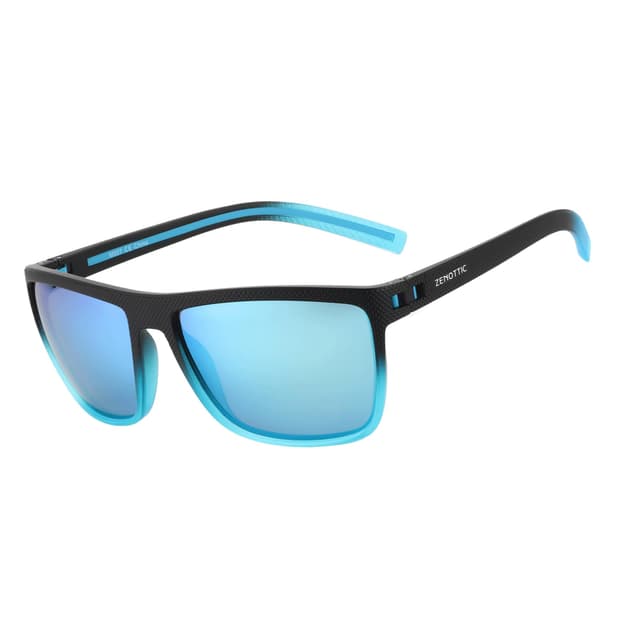 ZENOTTIC Herren Sonnenbrille 😎 Polarisiert TR90 Rahmen UV400 Schutz C17 Black Crystal Blue
