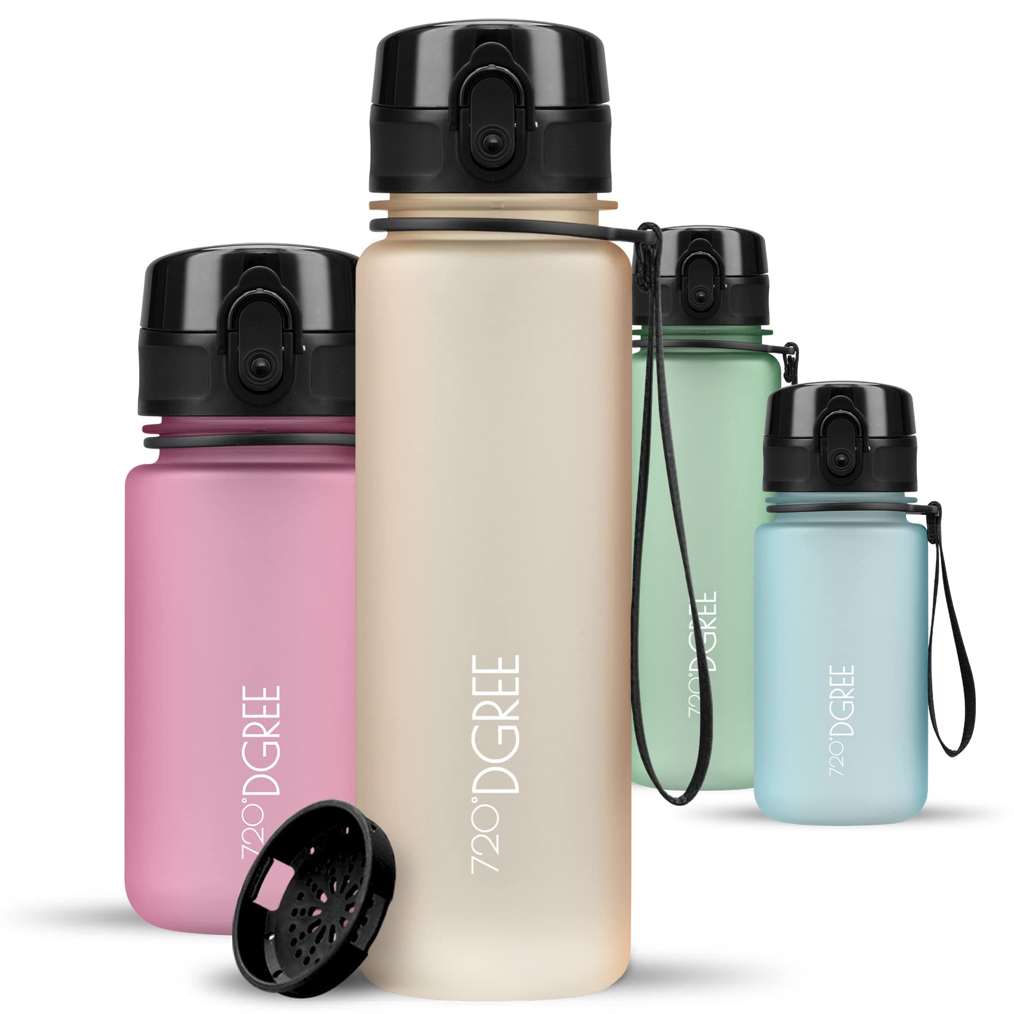 720°DGREE Trinkflasche Kinder 500ml “uberBottle“ softTouch +Sieb - Auslaufsicher, BPA-Frei