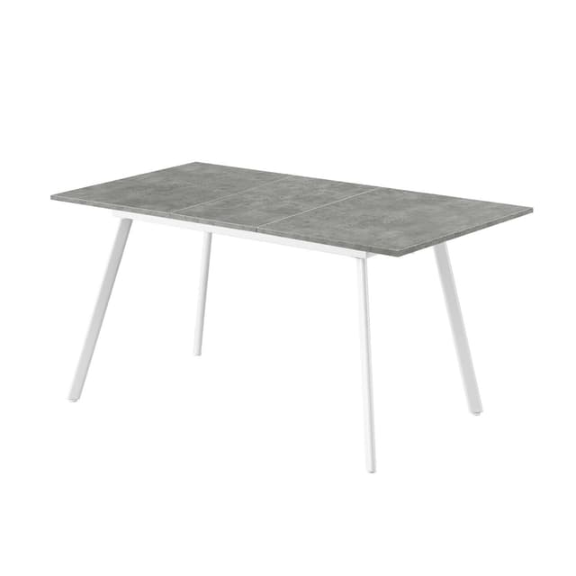 B&D Home Esstisch Oskar - Ausziehbarer Küchentisch in Beton Optik / Weiß 👨‍🍳🏠