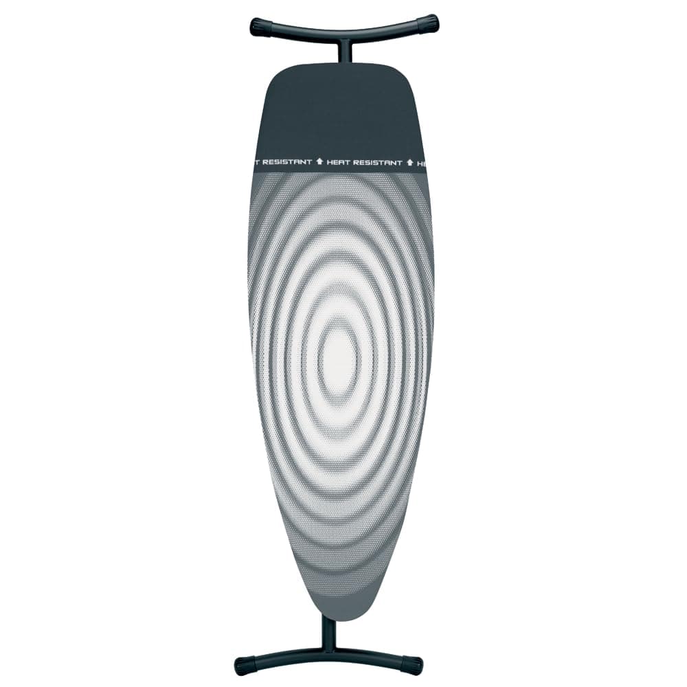 Brabantia - Bügelbrett D - für Dampfbügeleisen & Dampferzeuger - ⭐ Höhenverstellbar - Hitzebeständige Parkzone - Titan Oval ⭐