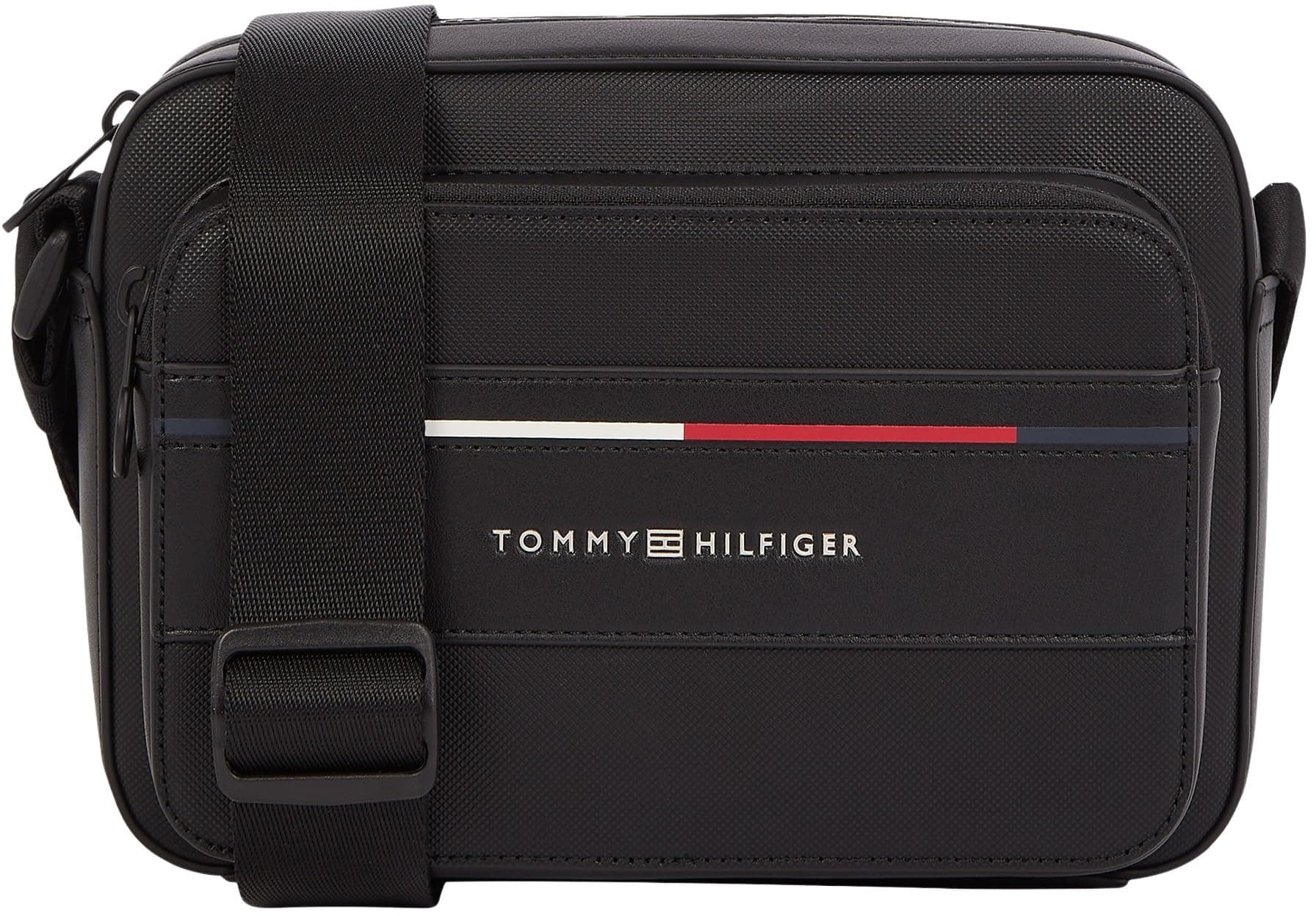 Tommy Hilfiger Herren Crossbody Bag Tasche Foundation Reporter mit Logo, Schwarz (Black)