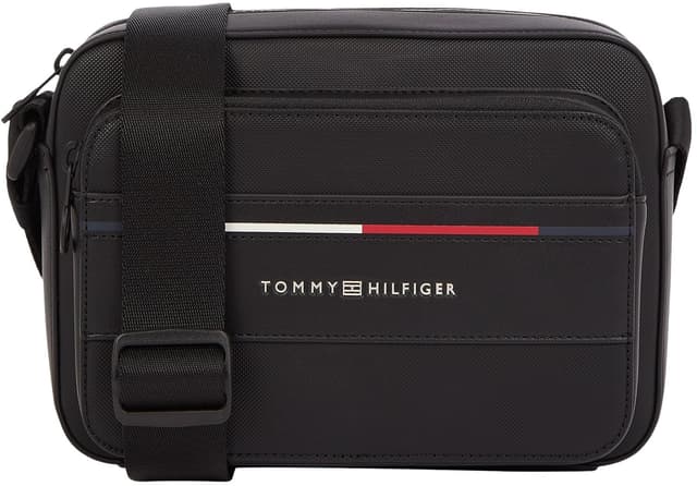 Tommy Hilfiger Herren Crossbody Bag Tasche Foundation Reporter mit Logo, Schwarz (Black)